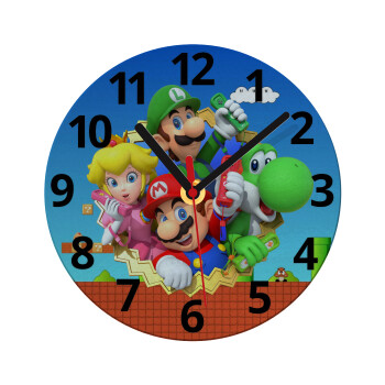 Super mario and Friends, Ρολόι τοίχου γυάλινο (20cm)