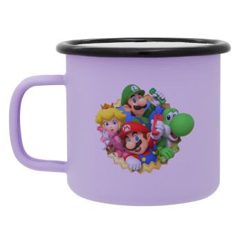 Super mario and Friends, Κούπα Μεταλλική εμαγιέ ΜΑΤ Light Pastel Purple 360ml
