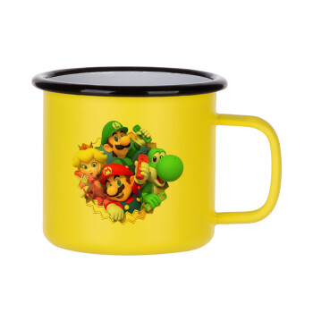 Super mario and Friends, Metallic enamel MATT Yellow cup 360ml
