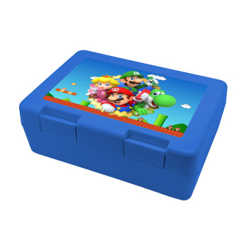 Super mario and Friends, Παιδικό δοχείο κολατσιού ΜΠΛΕ 185x128x65mm (BPA free πλαστικό)