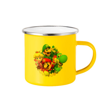 Super mario and Friends, Yellow Enamel Metallic Cup 360ml