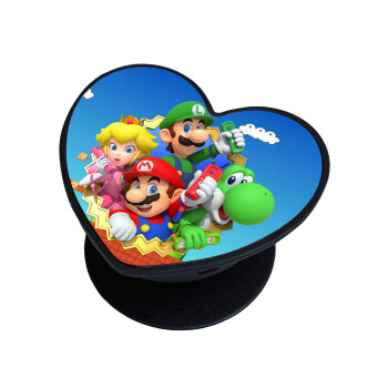 Super mario and Friends, Phone Holders Stand  καρδιά Μαύρο Βάση Στήριξης Κινητού στο Χέρι