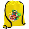 Backpack pouch GYMBAG Yellow, with pocket (40x48cm) & thick cords