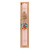 Easter Set, wooden keychain & scented flat Easter candle (30cm) (PINK)