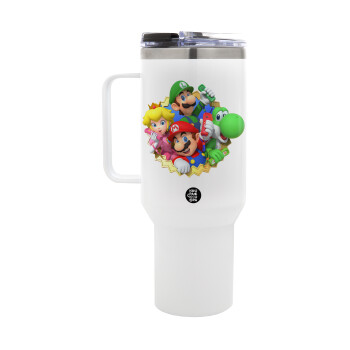 Super mario and Friends, Mega Stainless steel Tumbler with lid, double wall 1,2L
