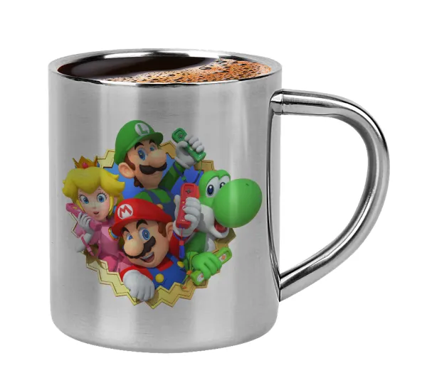Super mario and Friends — Κουπάκι μεταλλικό διπλού τοιχώματος για espresso (220ml)