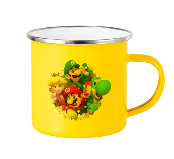 Super mario and Friends — Yellow Enamel Metallic Cup 360ml
