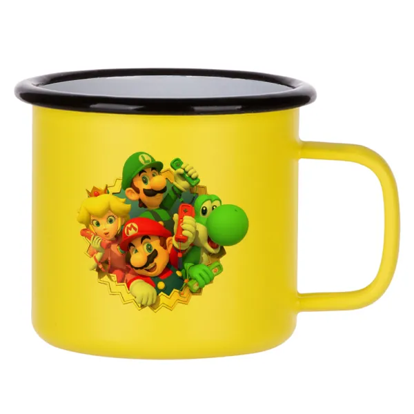 Super mario and Friends — Metallic enamel MATT Yellow cup 360ml