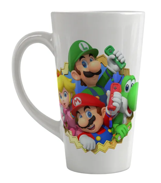 Super mario and Friends — Large tapered latte mug, ceramic, 450ml