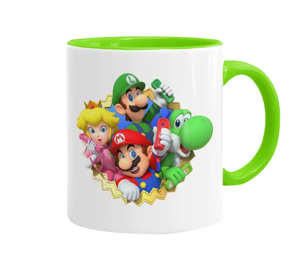 Super mario and Friends — Mug colored light green, ceramic, 330ml