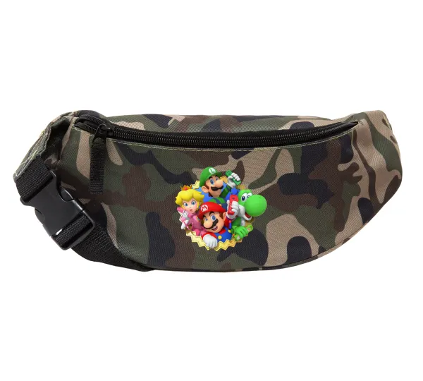 Super mario and Friends — Unisex τσαντάκι μέσης (μπανάνα) χρώματος παραλλαγή Jungle με 2 τσέπες