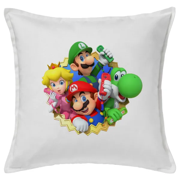 Super mario and Friends — Sofa cushion White 50x50cm includes filling