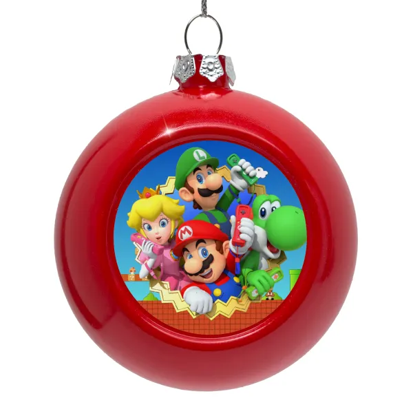 Super mario and Friends — Red Christmas tree ornament bauble 8cm