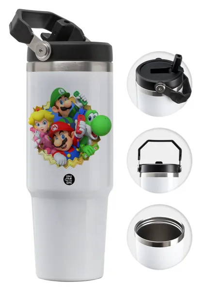 Super mario and Friends — Θερμός Ανοξείδωτο 30oz με χερούλι