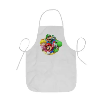 Super mario and Friends, Ποδιά Σεφ ολόσωμη κοντή  Παιδική (44x62cm)