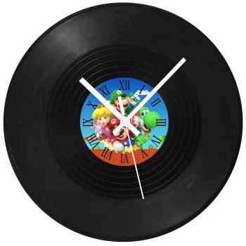 Super mario and Friends, Ρολόι τοίχου Βινύλιο (30cm)