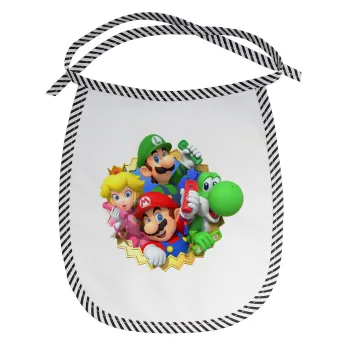 Super mario and Friends, Σαλιάρα μωρού αλέκιαστη με κορδόνι Μαύρη