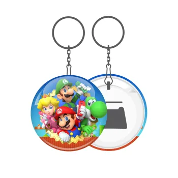 Super mario and Friends, Μπρελόκ μεταλλικό 5cm με ανοιχτήρι