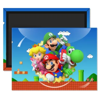 Super mario and Friends, Ορθογώνιο μαγνητάκι ψυγείου διάστασης 9x6cm