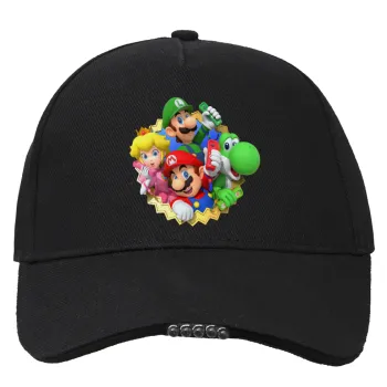 Super mario and Friends, Καπέλο Εργασίας & Δραστηριοτήτων με LED Φως - Ιδανικό για Νύχτα & Χαμηλό Φωτισμό (100% ΒΑΜΒΑΚΕΡΟ, ΕΝΗΛΙΚΩΝ, UNISEX)