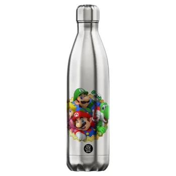 Super mario and Friends, Inox (Stainless steel) hot metal mug, double wall, 750ml