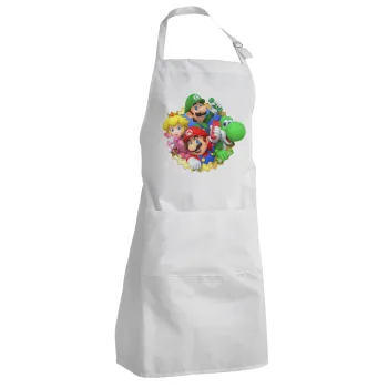 Super mario and Friends, Adult Chef Apron (with sliders and 2 pockets)