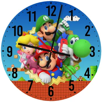 Super mario and Friends, Ρολόι τοίχου ξύλινο (30cm)