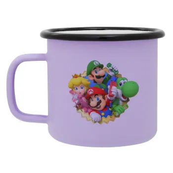Super mario and Friends, Κούπα Μεταλλική εμαγιέ ΜΑΤ Light Pastel Purple 360ml