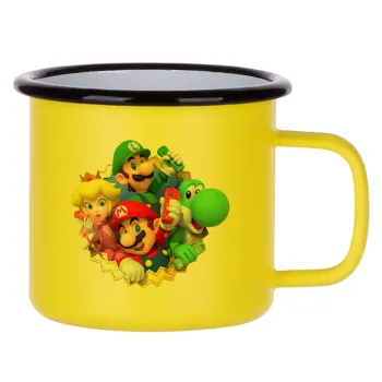 Super mario and Friends, Metallic enamel MATT Yellow cup 360ml