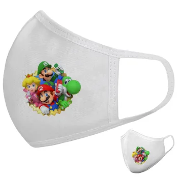 Super mario and Friends, Μάσκα υφασμάτινη υψηλής άνεσης παιδική (Δώρο πλαστική θήκη)