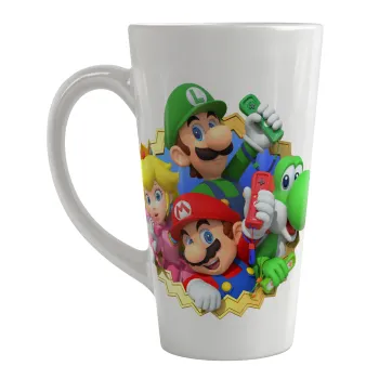 Super mario and Friends, Κούπα κωνική Latte Μεγάλη, κεραμική, 450ml