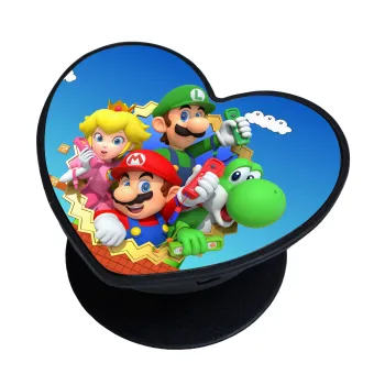 Super mario and Friends, Phone Holders Stand  καρδιά Μαύρο Βάση Στήριξης Κινητού στο Χέρι