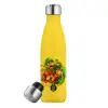Yellow Stainless Steel Metallic Thermos, double-walled, 500ml