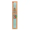 Easter Set, wooden keychain & aromatic flat Easter candle (30cm) (TURQUOISE)