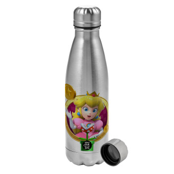 Princess Peach Toadstool, Metallic water bottle, stainless steel, 750ml