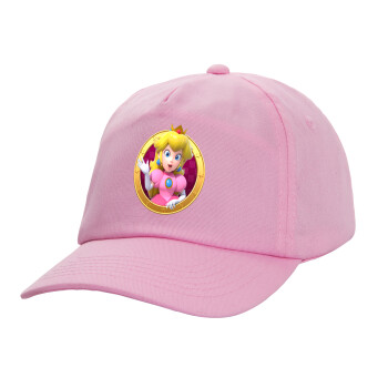 Princess Peach Toadstool, Adult Baseball Cap, 100% Cotton, PINK (COTTON, ADULT, UNISEX, ONE SIZE)