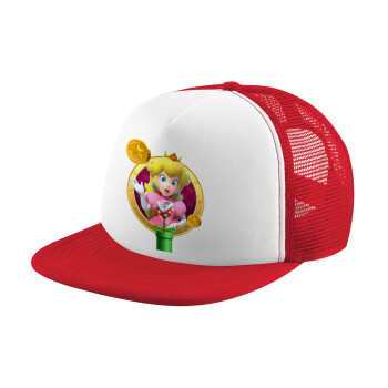 Princess Peach Toadstool, Καπέλο Soft Trucker με Δίχτυ Red/White 