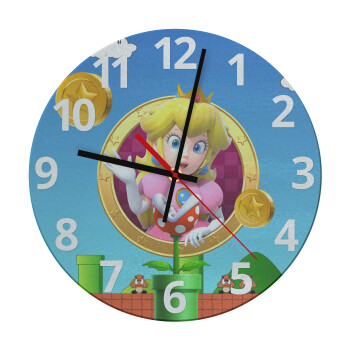 Princess Peach Toadstool, Ρολόι τοίχου γυάλινο (30cm)