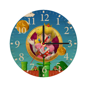 Princess Peach Toadstool, Ρολόι τοίχου ξύλινο plywood (20cm)