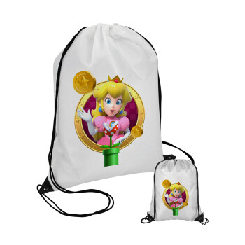 Princess Peach Toadstool, Τσάντα πουγκί με μαύρα κορδόνια (1 τεμάχιο)