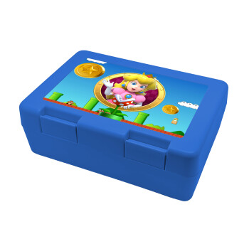 Princess Peach Toadstool, Παιδικό δοχείο κολατσιού ΜΠΛΕ 185x128x65mm (BPA free πλαστικό)