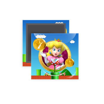 Princess Peach Toadstool, Μαγνητάκι ψυγείου τετράγωνο διάστασης 5x5cm