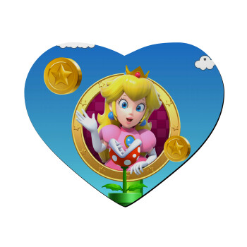 Princess Peach Toadstool, Mousepad καρδιά 23x20cm