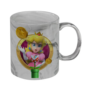 Princess Peach Toadstool, Mug ceramic marble style, 330ml
