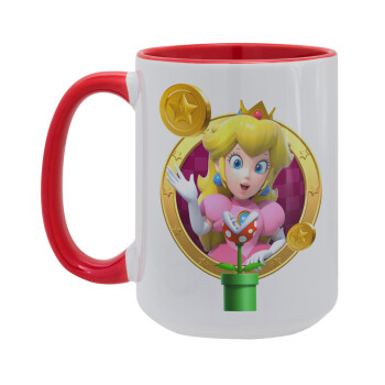 Princess Peach Toadstool, Κούπα Mega 15oz, κεραμική Κόκκινη, 450ml