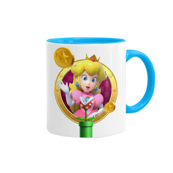 Princess Peach Toadstool, Mug colored light blue, ceramic, 330ml