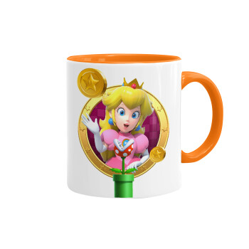 Princess Peach Toadstool, Mug colored orange, ceramic, 330ml