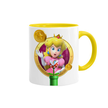 Princess Peach Toadstool, Mug colored yellow, ceramic, 330ml