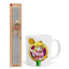 Easter Set, Ceramic Cup (330ml) & Easter aromatic flat candle (30cm) (GRAY)