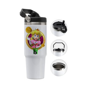 Princess Peach Toadstool, 30oz stainless Steel Tumbler with Handle